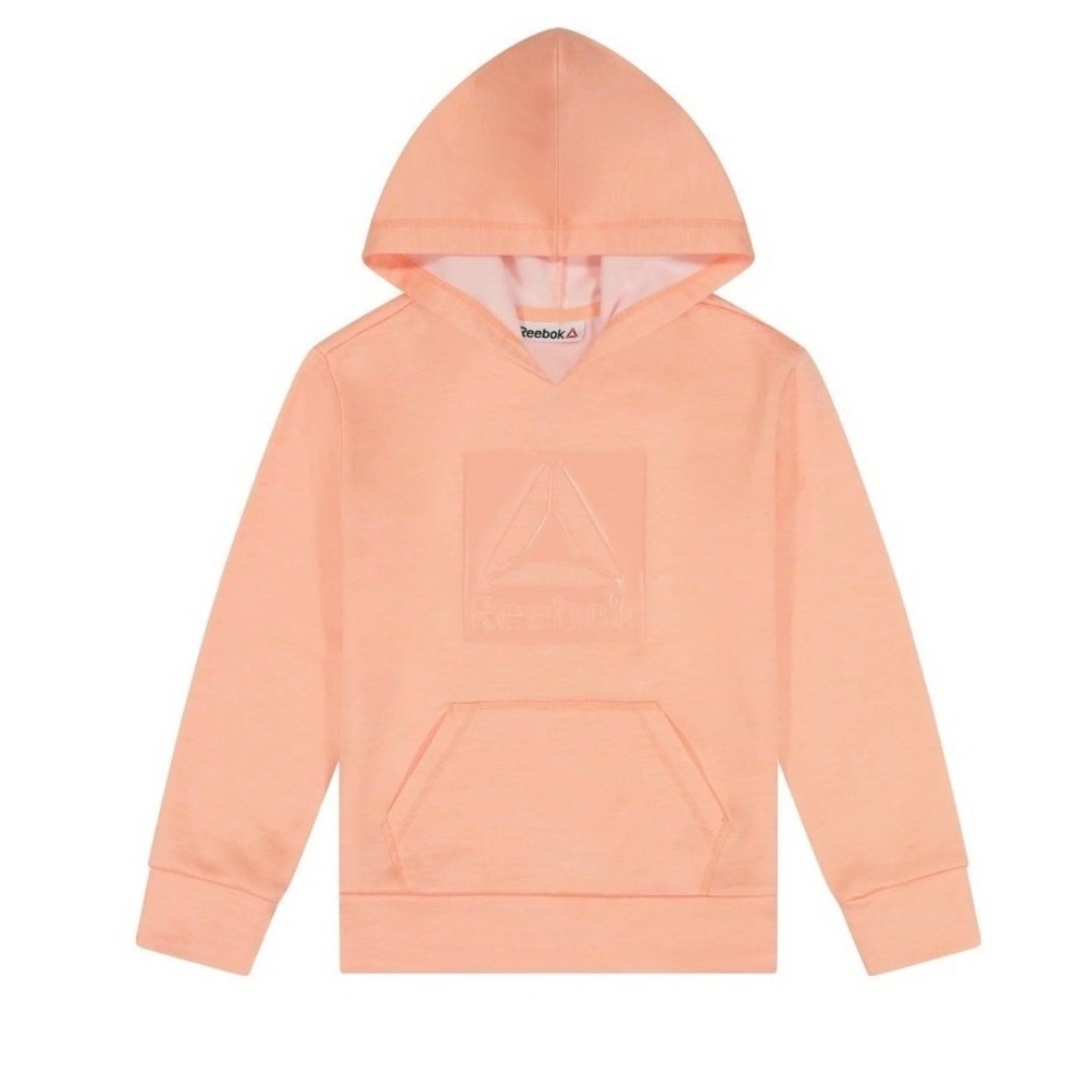 Reebok Girls Hoodie S‎ 6X Peach Amber Heather Core Logo Pullover Lightweight NWT